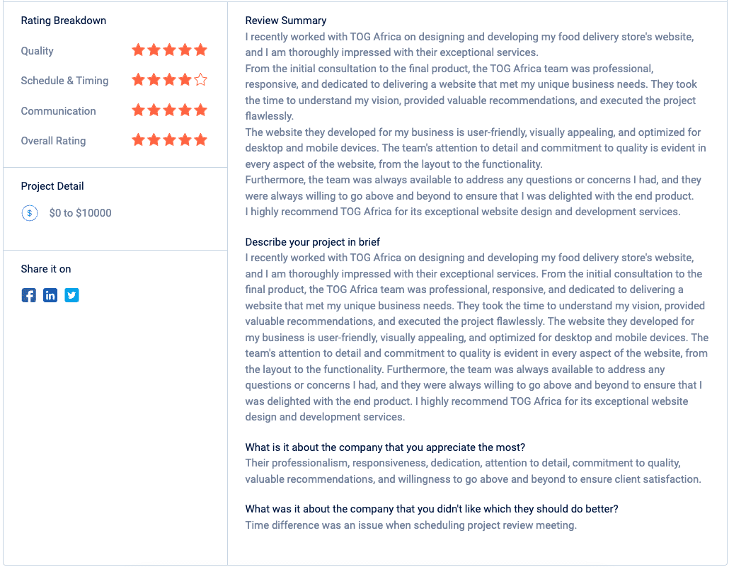 Client’s Review